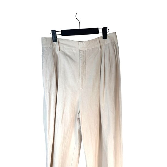 2/$30 ZARA Womens Size Large Wide-Leg Linen-Blend Pants - Picture 12 of 16
